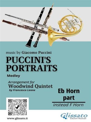 cover image of French Horn in Eb part of "Puccini's Portraits" for Woodwind Quintet
